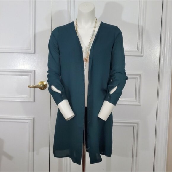 Teal Cardi Shirt Dress - Picture 4 of 15